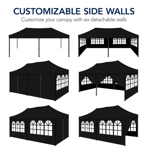 Pop Up Party Tent Canopy w/ 1-Button Easy Setup - 10x20ft