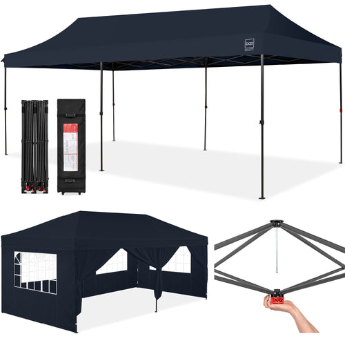 Pop Up Party Tent Canopy w/ 1-Button Easy Setup - 10x20ft