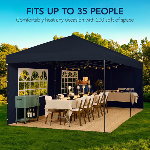 Pop Up Party Tent Canopy w/ 1-Button Easy Setup - 10x20ft