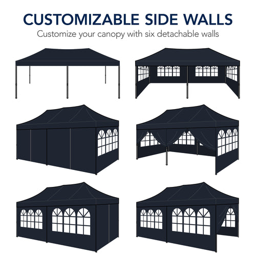 Pop Up Party Tent Canopy w/ 1-Button Easy Setup - 10x20ft
