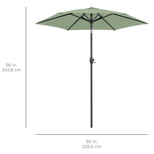 Outdoor Market Patio Umbrella w/ Push Button Tilt, Crank Lift - 7.5ft