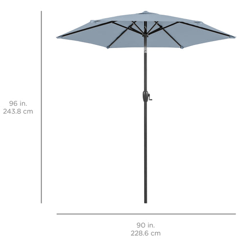 Outdoor Market Patio Umbrella w/ Push Button Tilt, Crank Lift - 7.5ft