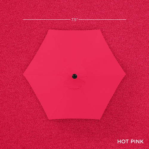 Outdoor Market Patio Umbrella w/ Push Button Tilt, Crank Lift - 7.5ft