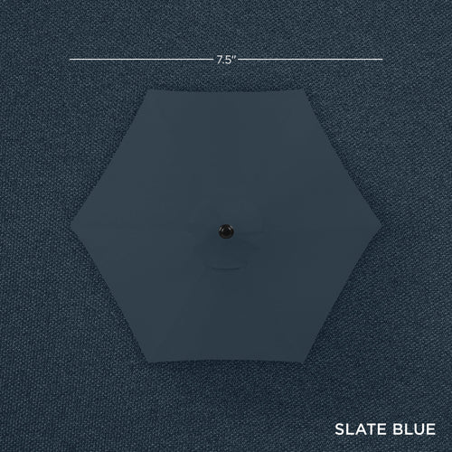 Outdoor Solar Patio Umbrella w/ Push Button Tilt, Crank Lift - 7.5ft