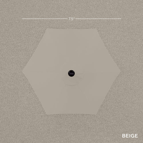 Outdoor Solar Patio Umbrella w/ Push Button Tilt, Crank Lift - 7.5ft