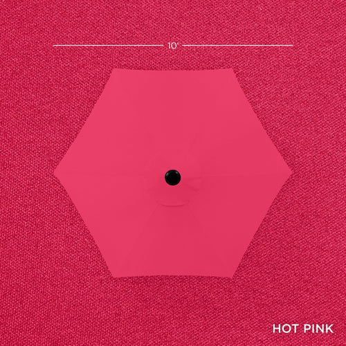 Outdoor Steel Market Patio Umbrella Decoration w/ Tilt, Crank Lift - 10ft