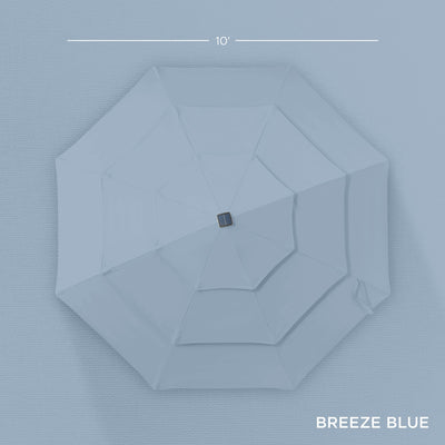 3-Tier Solar Patio Umbrella w/ LED Lights, Tilt Adjustment, Crank - 10ft