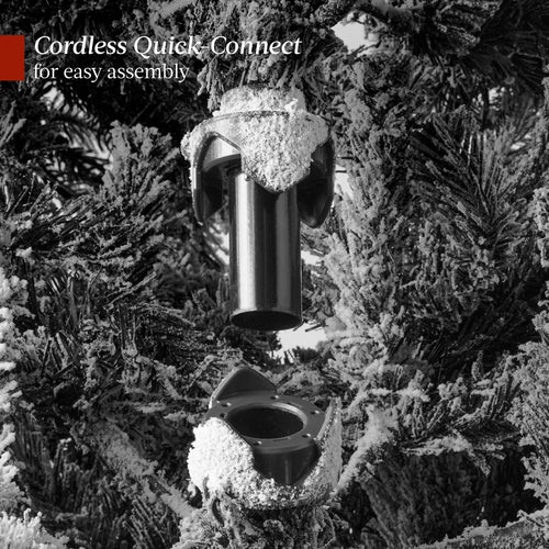 Pre-Lit Flocked Artificial Aspen Noble Fir Christmas Tree w/ Metal Stand