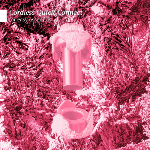 Pre-Lit Flocked Artificial Aspen Noble Fir Christmas Tree w/ Metal Stand