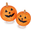 2pc Lighted Pop-Up Outdoor Halloween Holiday Pumpkin Set w/ 130 LED Lights