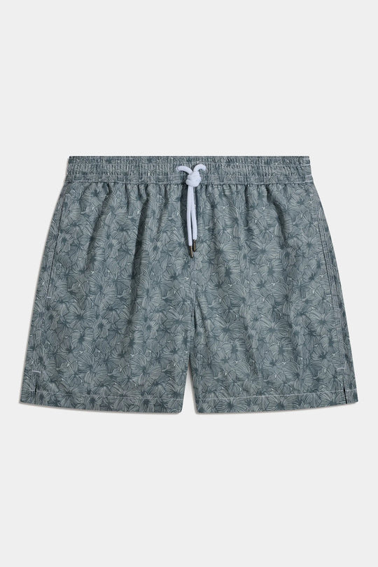 Sage flower swimshorts - Made in Italy