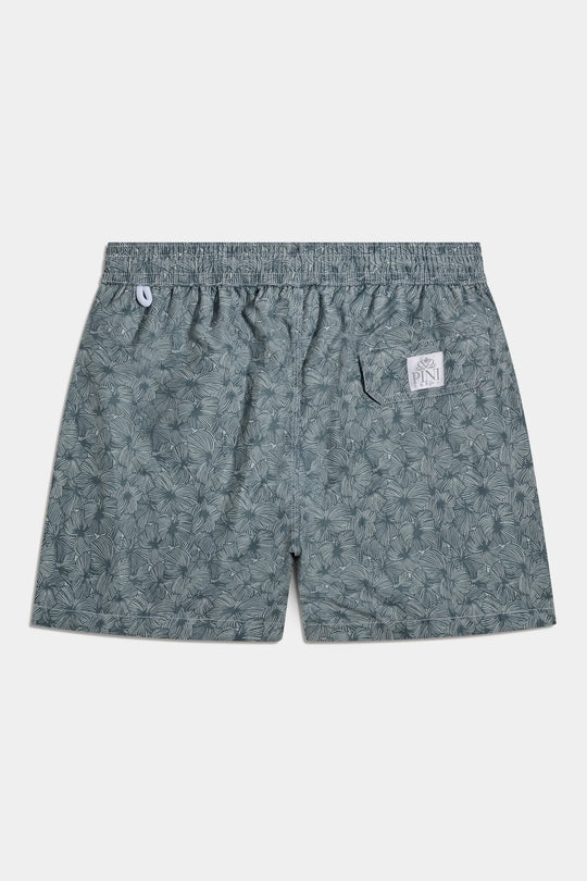 Sage flower swimshorts - Made in Italy