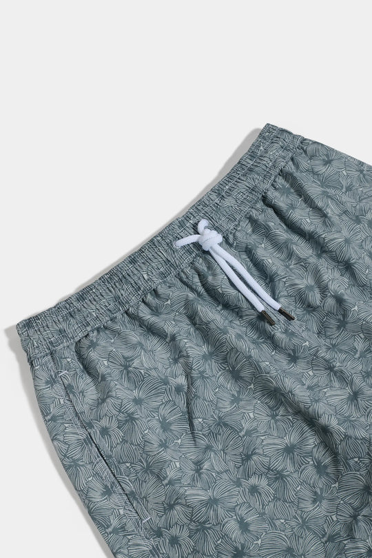Sage flower swimshorts - Made in Italy
