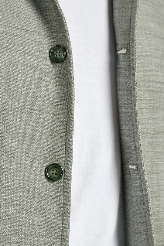 Sage linen blend bomber - Made in Italy