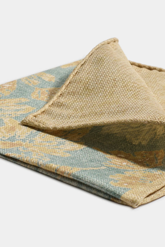 Sage macro flower pocket square - Made in Italy