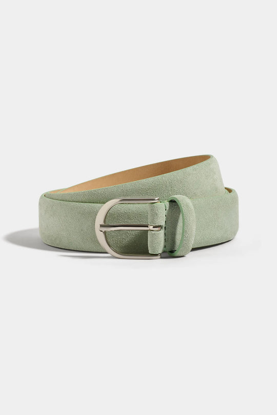 Sage suede belt - Made in Italy