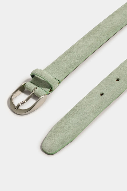 Sage suede belt - Made in Italy