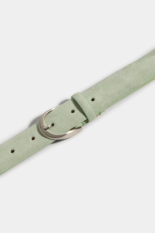 Sage suede belt - Made in Italy