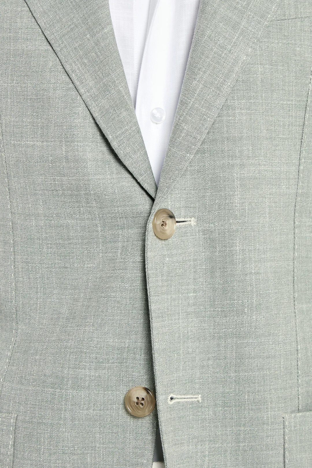 Sage wool silk and linen jacket - Made in Italy