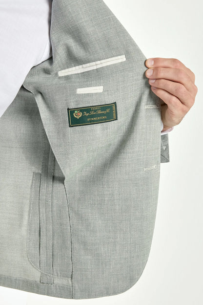 Sage wool silk and linen jacket - Made in Italy