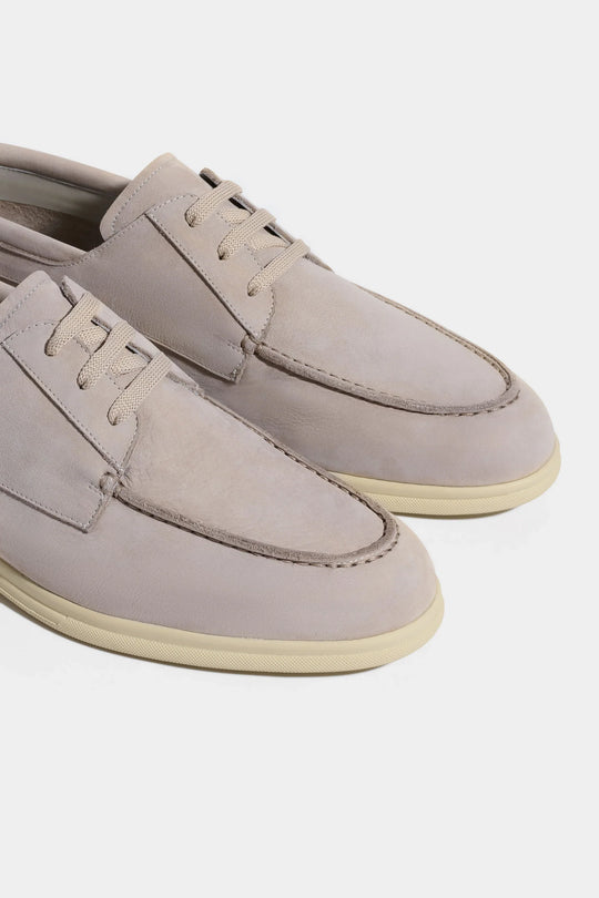Sand nabuk boat loafers - Made in Italy