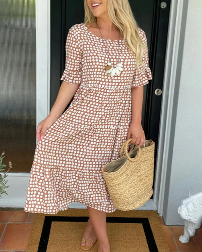 Zora | Sable Short-Sleeve Midi Dress