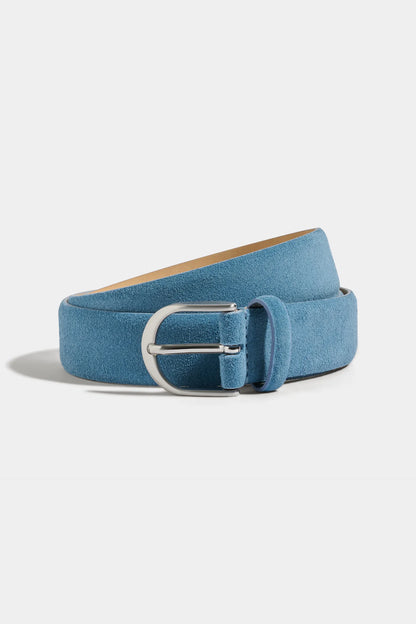 Sky blue suede belt - Made in Italy