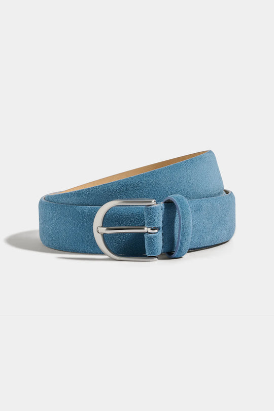 Sky blue suede belt - Made in Italy
