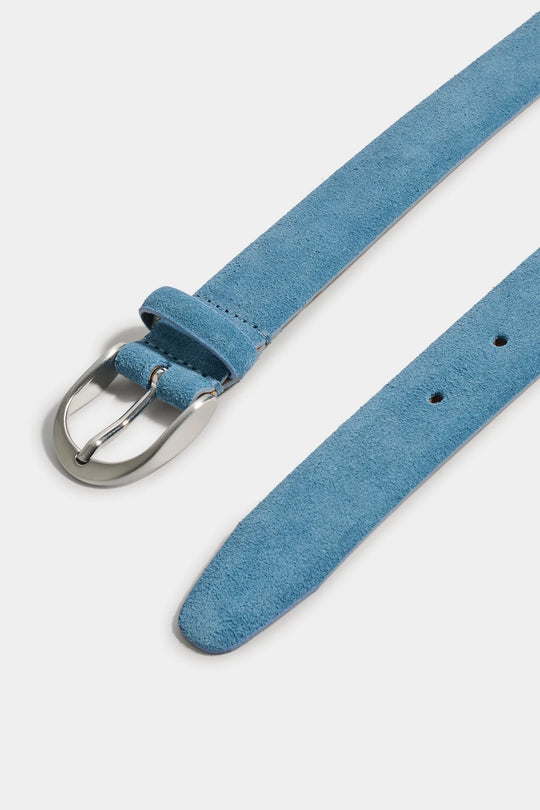 Sky blue suede belt - Made in Italy