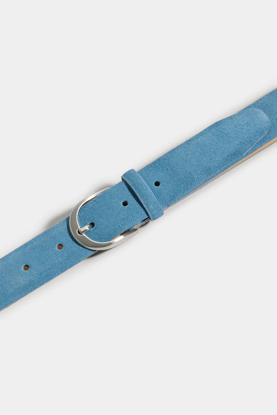 Sky blue suede belt - Made in Italy