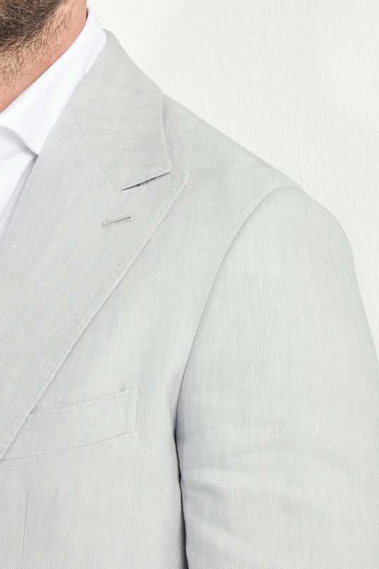 Sky grey herringbone jacket - Made in Italy