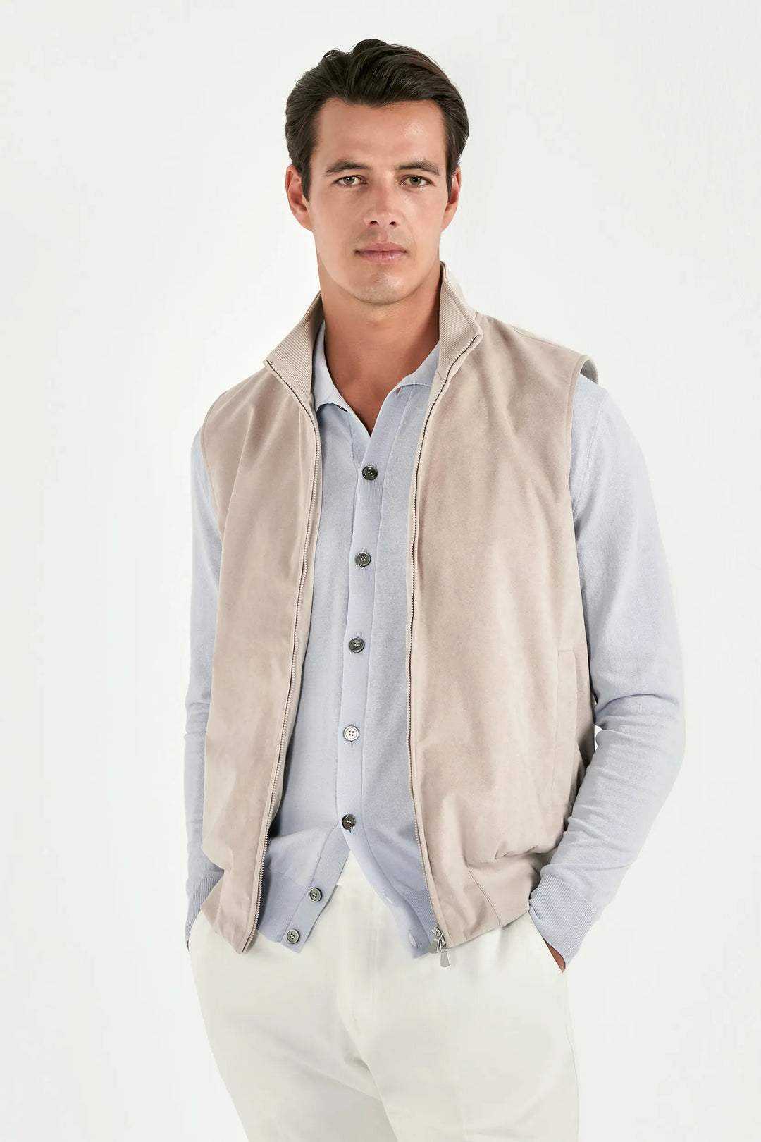 Stone alcantara vest - Made in Italy