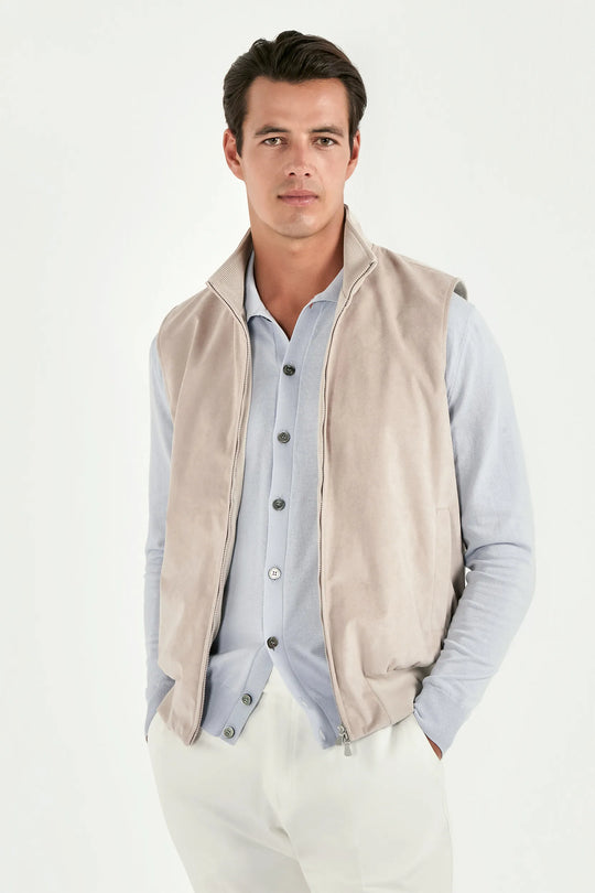 Stone alcantara vest - Made in Italy