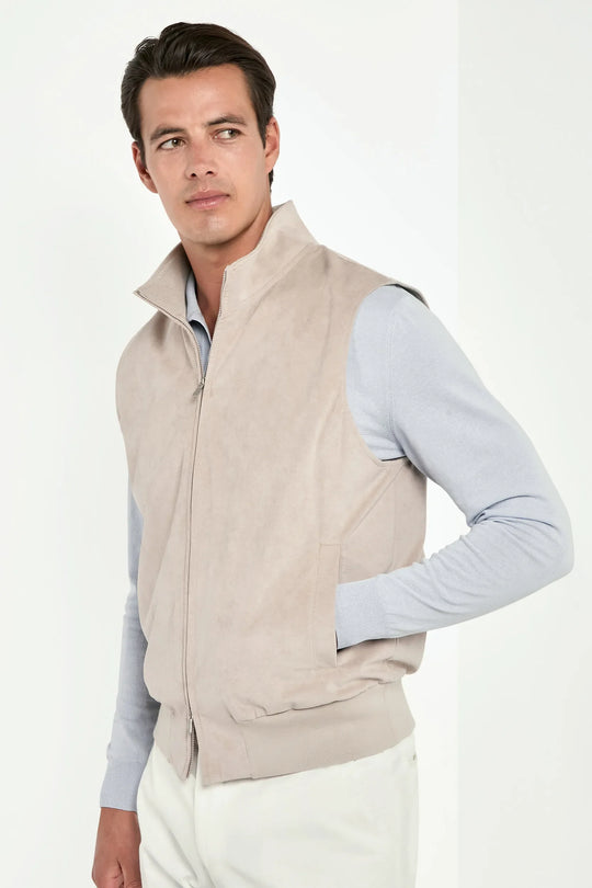 Stone alcantara vest - Made in Italy