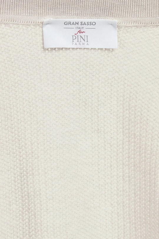 Stone knitted polo cardigan - Made in Italy