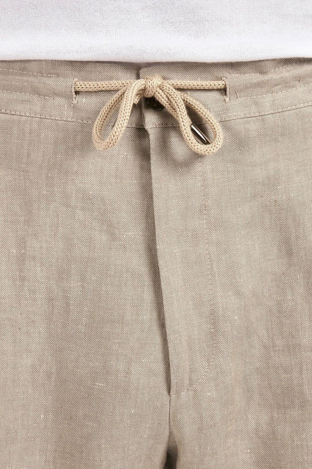 Taupe linen Alassio trousers - Made in Italy