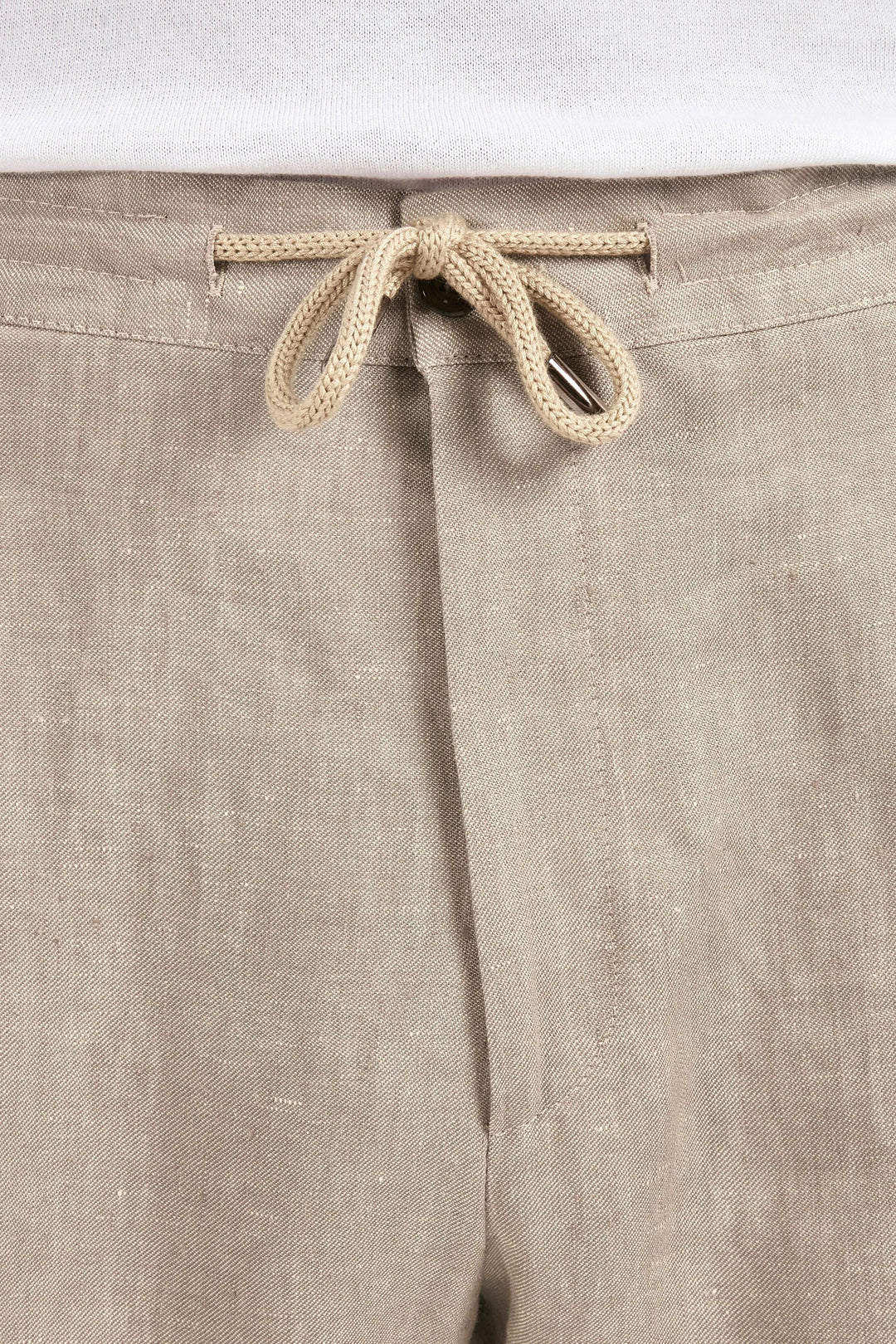 Taupe linen Alassio trousers - Made in Italy