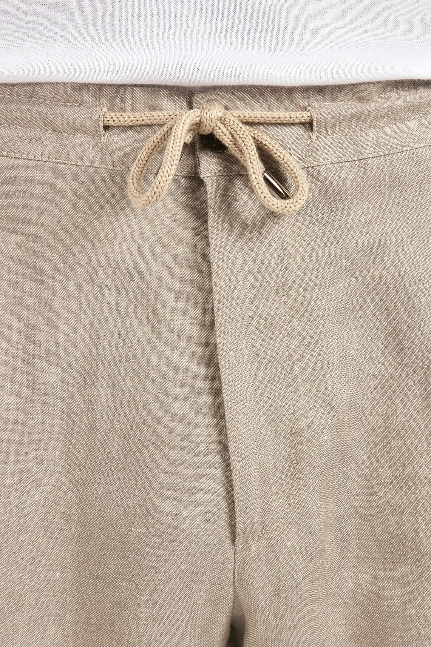 Taupe linen Alassio trousers - Made in Italy