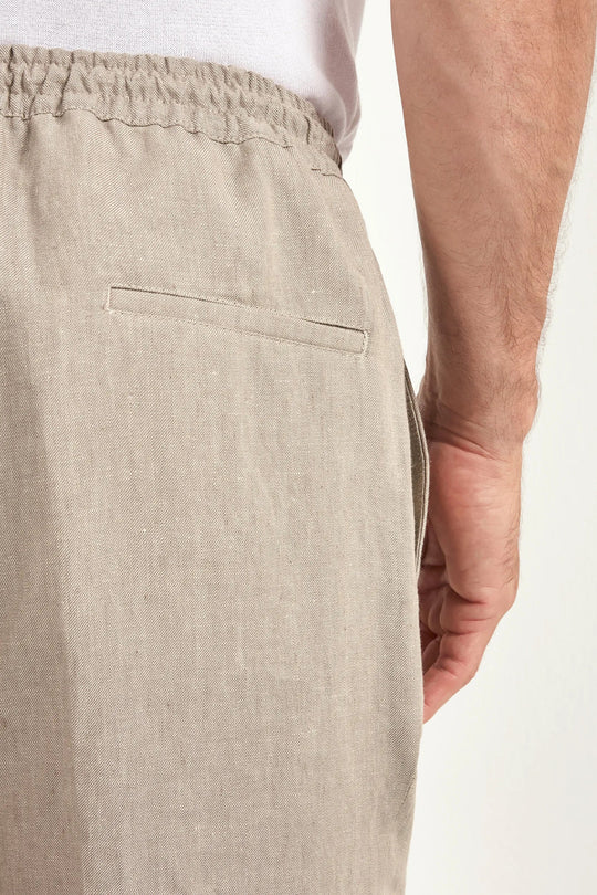 Taupe linen Alassio trousers - Made in Italy