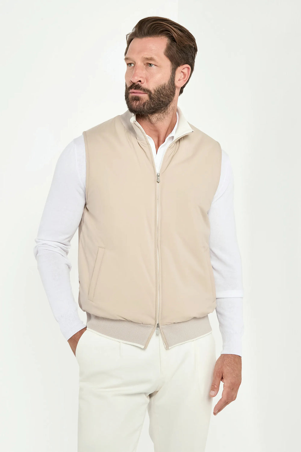 Taupe vest - Made in Italy