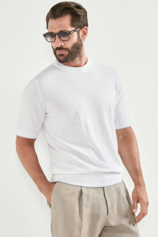 White high neck t-shirt - Made in Italy