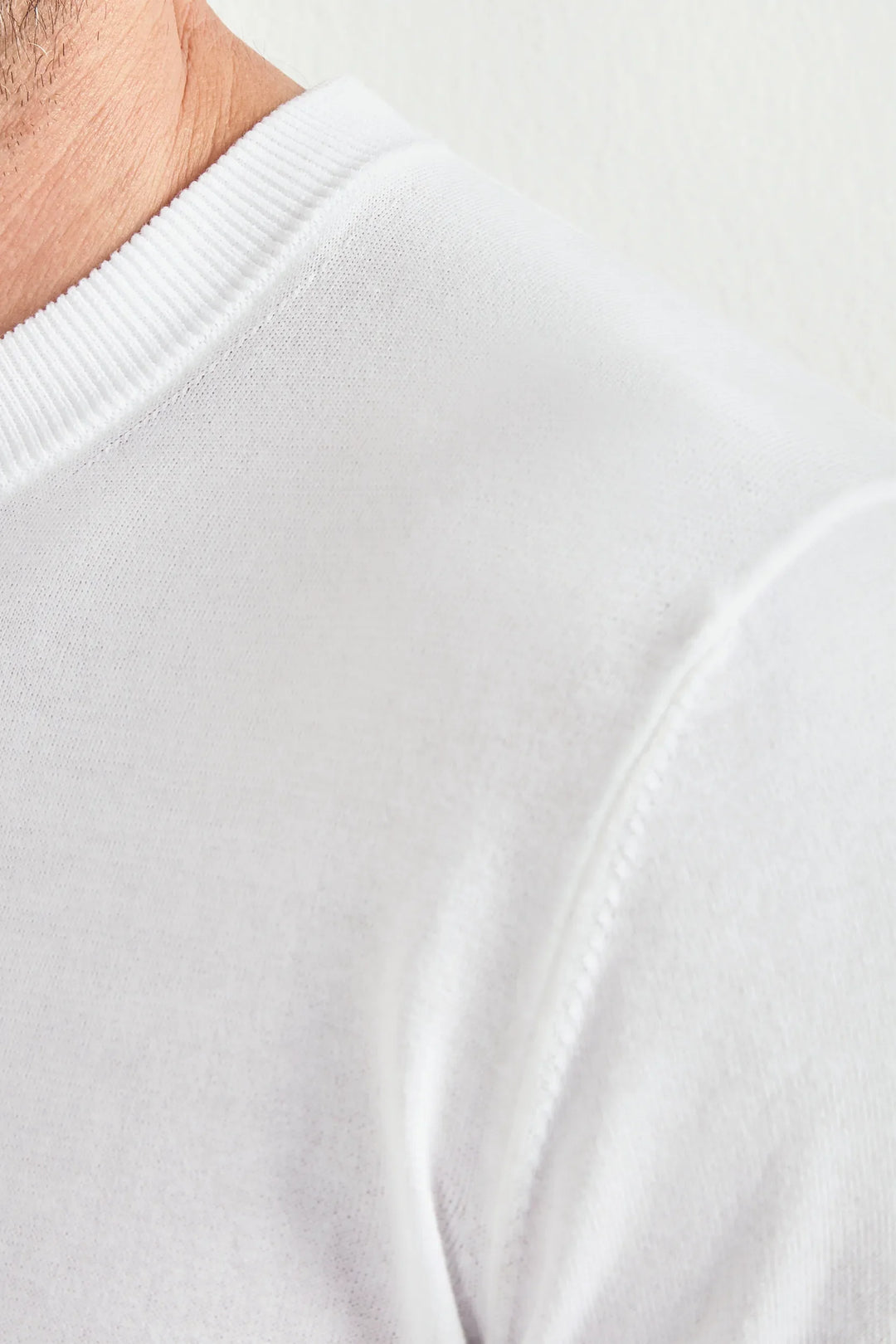 White high neck t-shirt - Made in Italy
