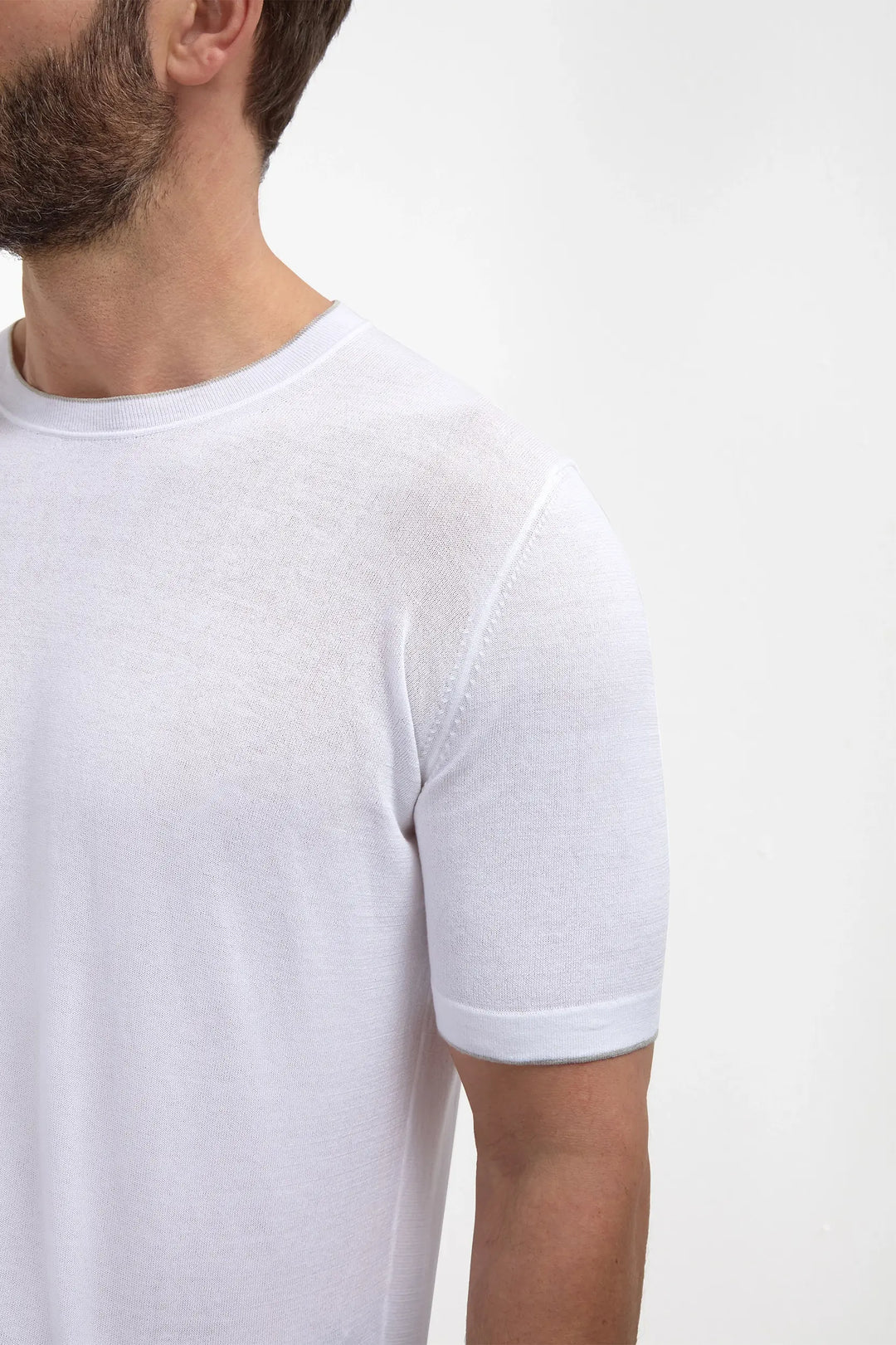 White knitted t-shirt - Made in Italy