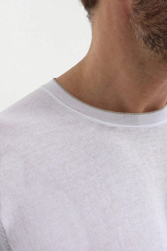 White knitted t-shirt - Made in Italy