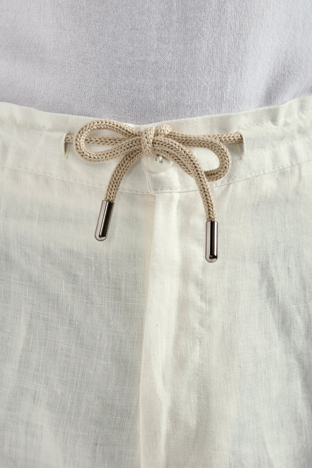White linen Alassio trousers - Made in Italy