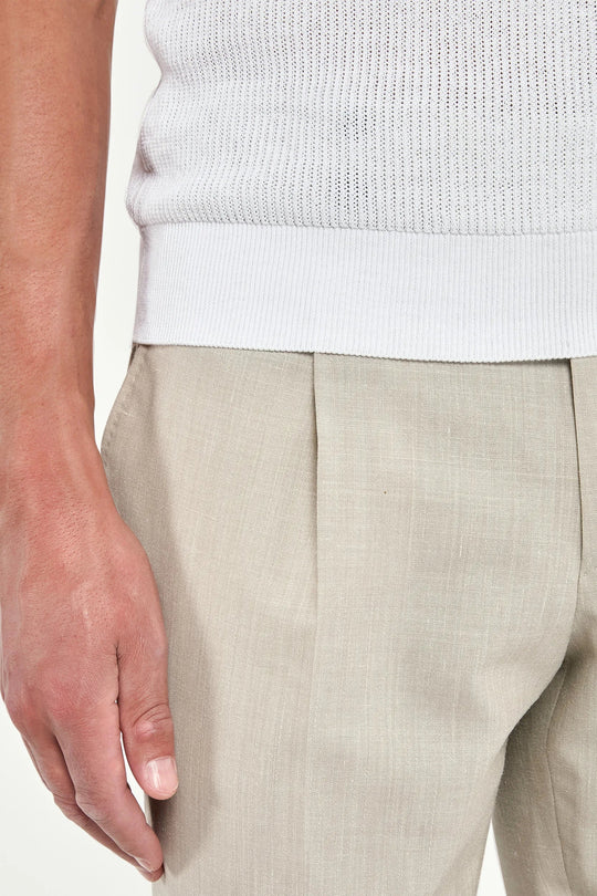 White ribbed zipped polo - Made in Italy