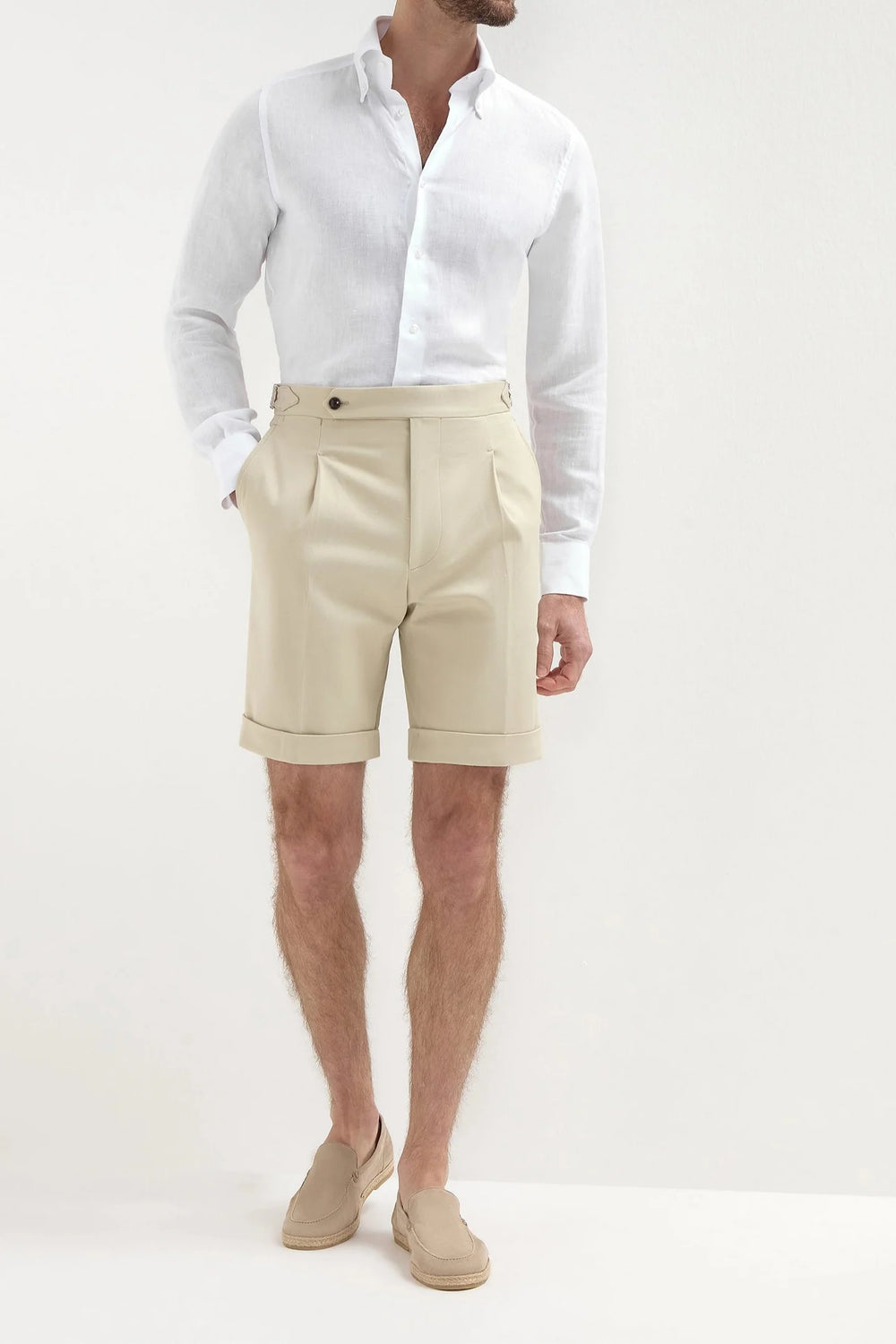 Beige cotton shorts - Made in Italy