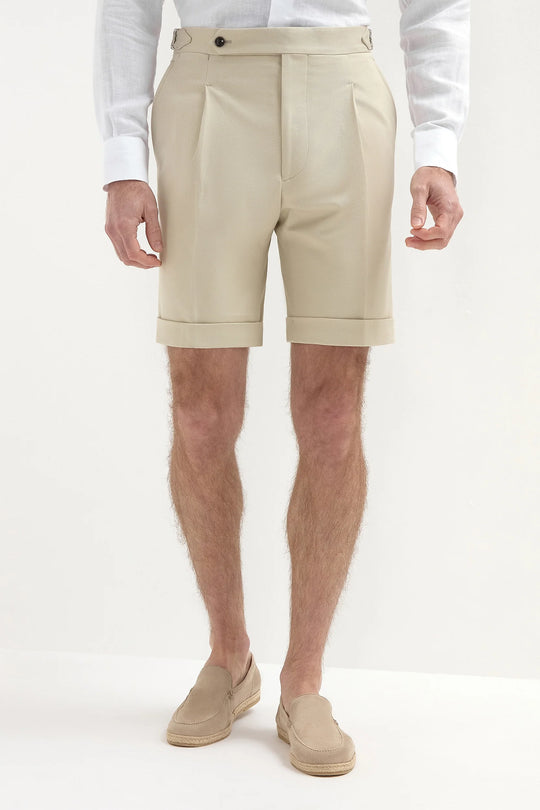 Beige cotton shorts - Made in Italy
