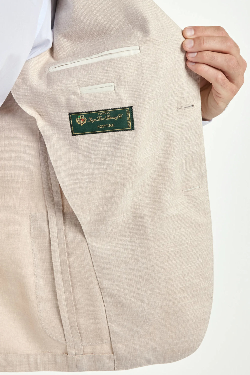 Beige jacket in cotton and silk - Made in Italy