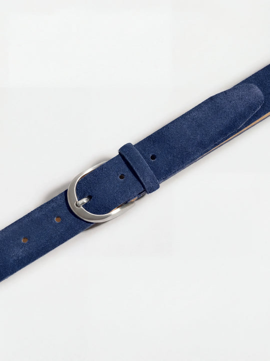 Blue suede belt - Made in Italy